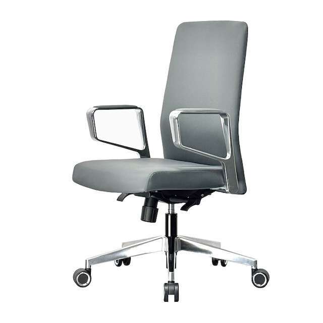 Кресло офисное Norden West LB HD-2220L grey (серая кожа/алюминиевая база)