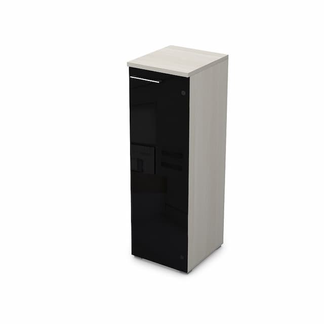 Шкаф пенал АЛСАВ Gloss line 9НП.017.7П Ivory/металл глянец