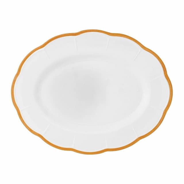 Блюдо овальное с цветным кантом (охра) 36 см Bitossi Petalo PET00433 Bordo ocra